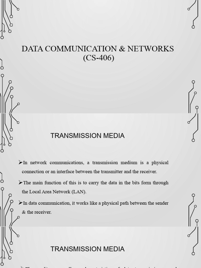 Transmission Media in Data Communication | PDF