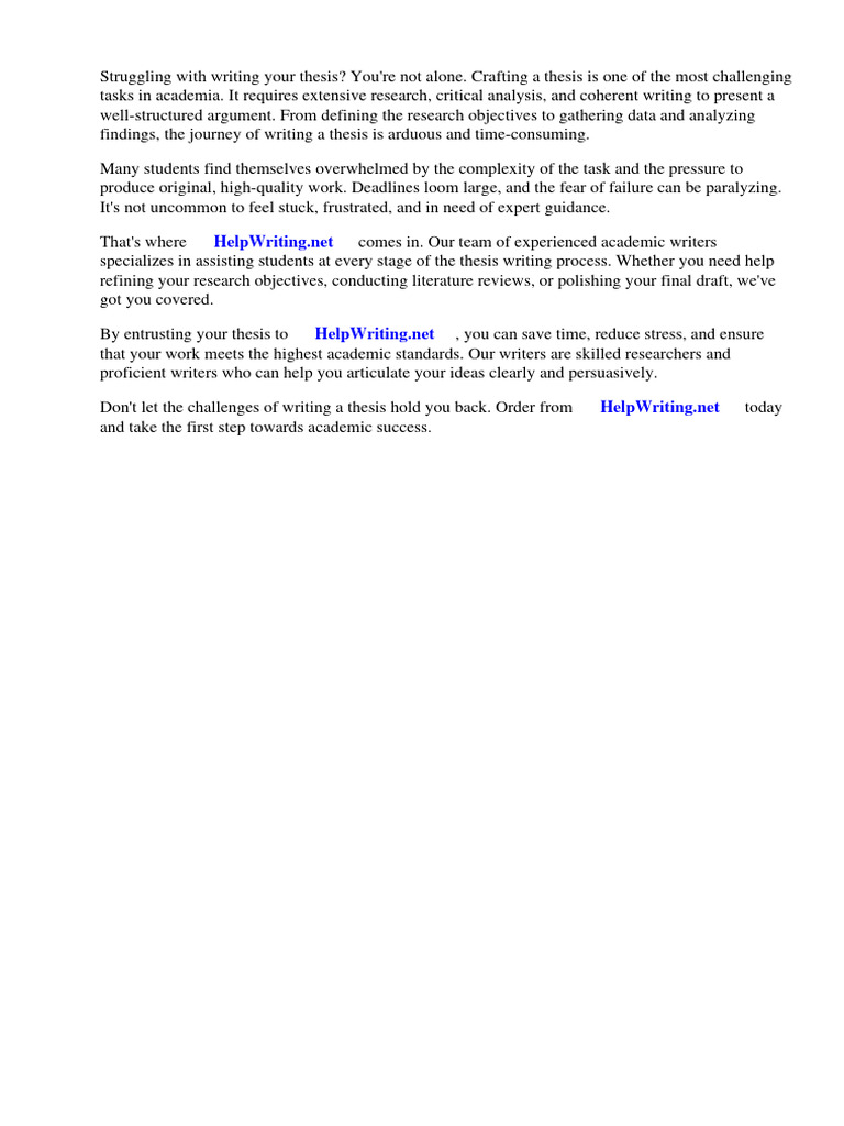 Objectives thesis meaning pdf