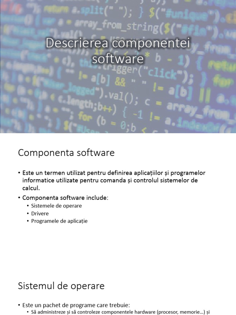 1 Descrierea Componentei Software | PDF