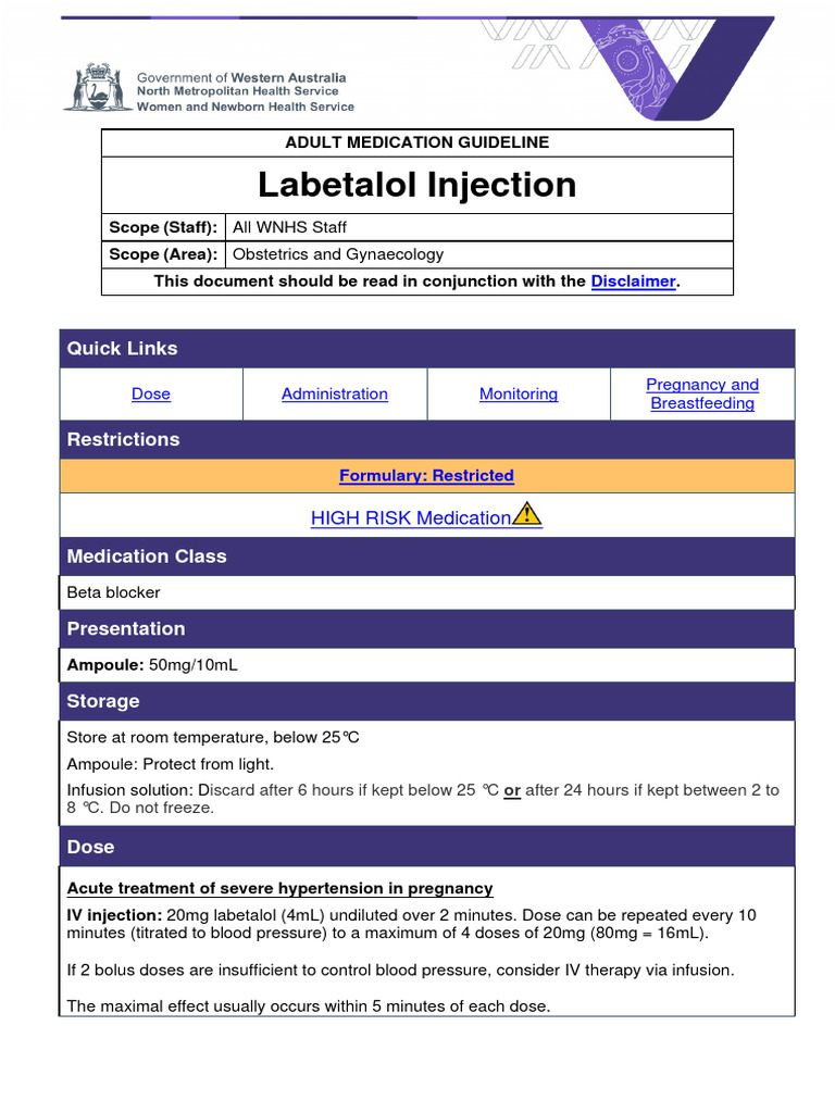 Labetalol Injection | PDF | Self-Improvement