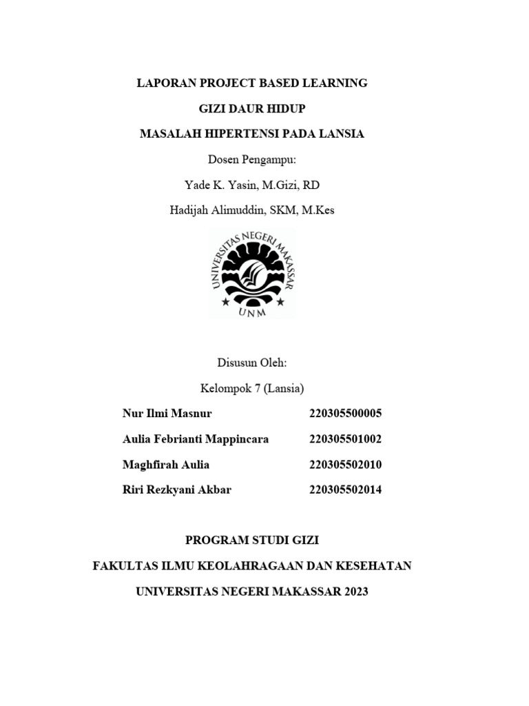 Laporan Project Based Learning Pdf