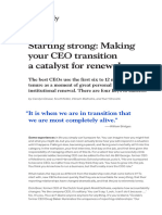 Starting Strong Making Your Ceo Transition A Catalyst For Renewal