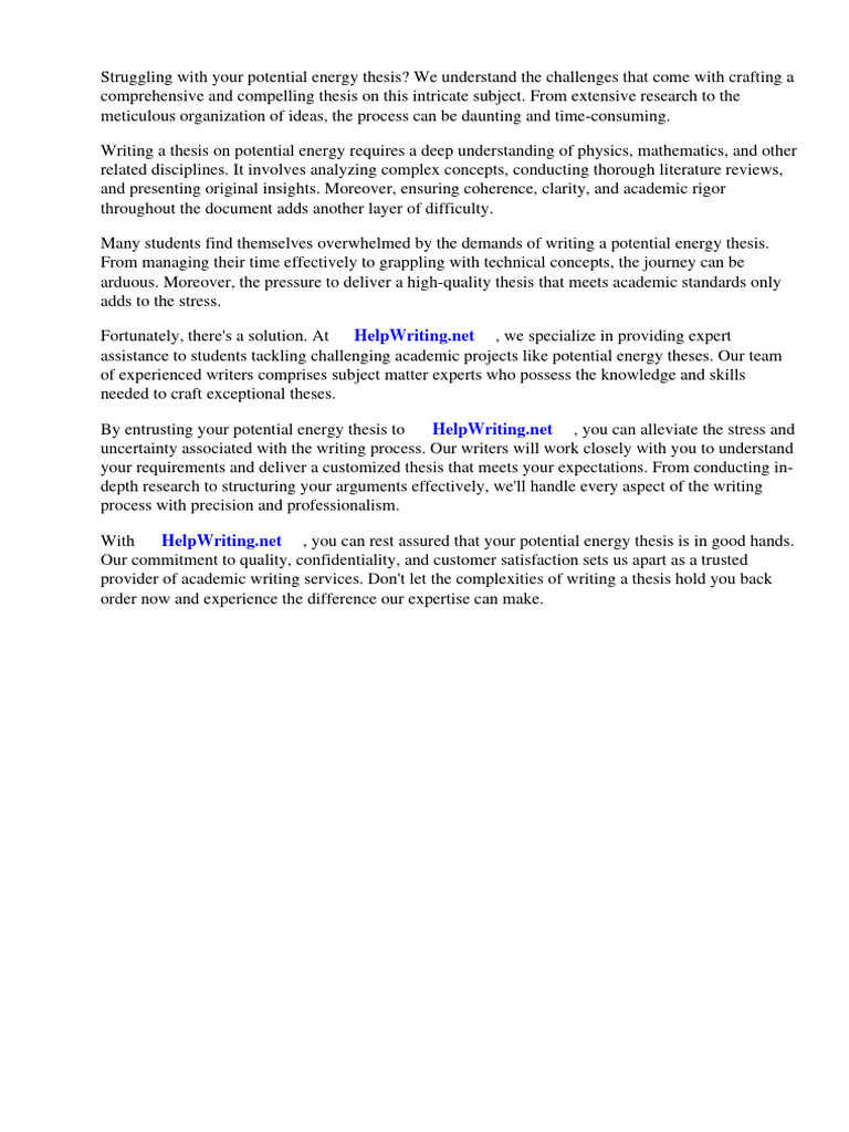 Potential Energy Thesis Download Free Pdf Renewable Energy Solar