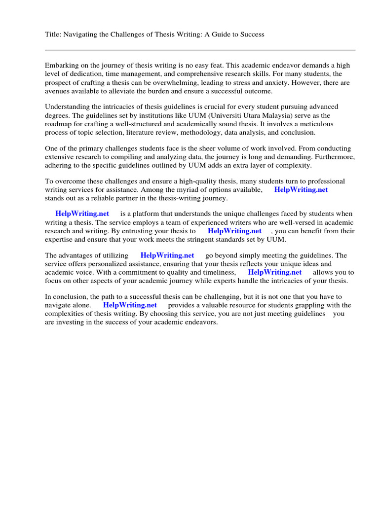 Thesis Guidelines Uum | PDF | Thesis | Structural Equation Modeling