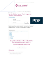 Sample Detailed Lesson Plan For Teaching Demonstration 1