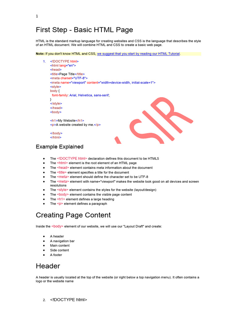 Vicky html pdf html page layout
