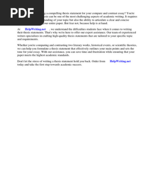 Sample of Compare and Contrast Essay With Thesis Statement