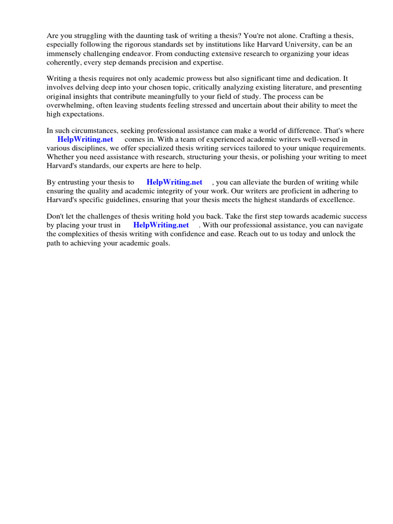 Thesis Writing Guide Harvard Pdf Thesis Essays