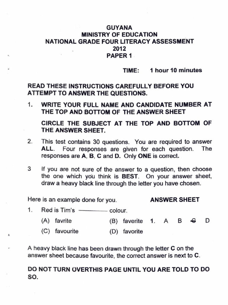 National grade 4 assessment 2012 english p1 pdf
