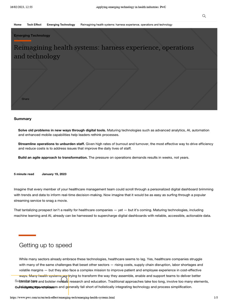 Transforming Healthcare with Tech Solutions | PDF | Automation | Analytics