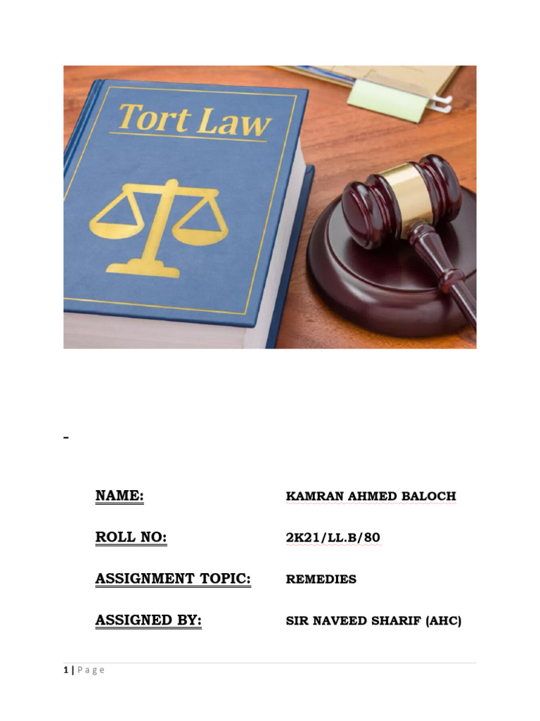 Law of Tort | PDF