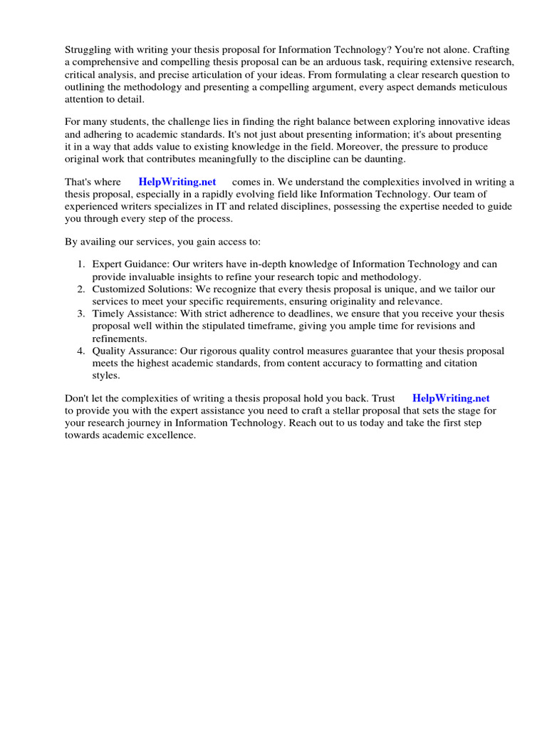 Thesis proposal sample for information technology pdf thesis