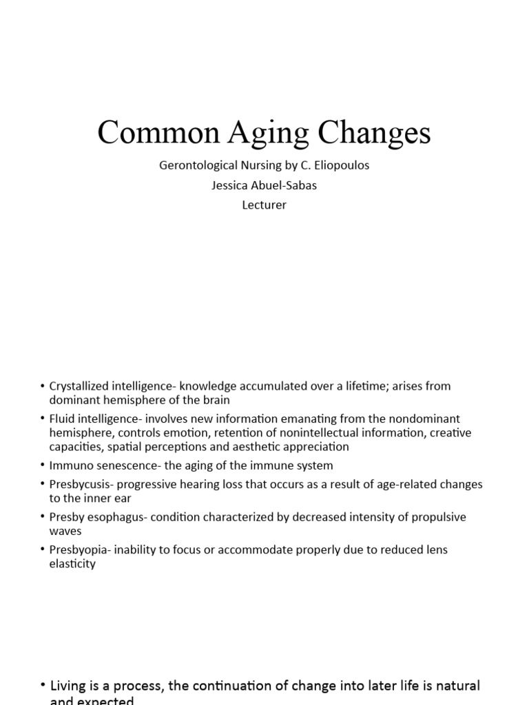 Ncm14 2 common aging changes 2024 pdf ageing behavioural sciences