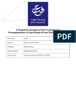 Pragmatic Analysis of The Translation of Presuppositions Made in Political Speeches 2018