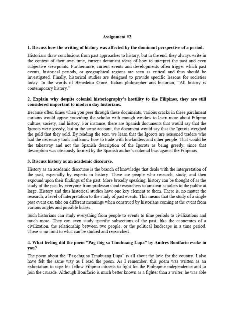 Assign2 bs archi 1 4 download free pdf philippines historiography