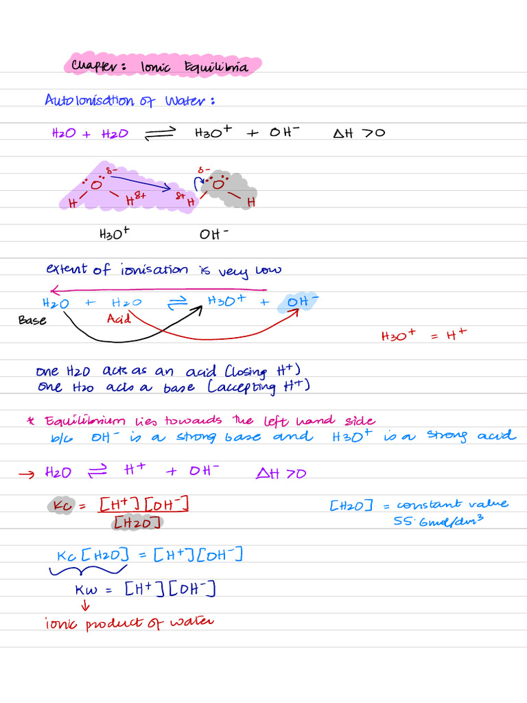 Ionic Equilibria Notes | PDF