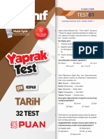 Puan Yayınları 9. Sınıf Tarih Yaprak Test