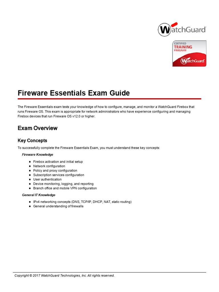 Fireware-Essentials Exam-Guide (en-US) v12 X | PDF | Proxy Server ...
