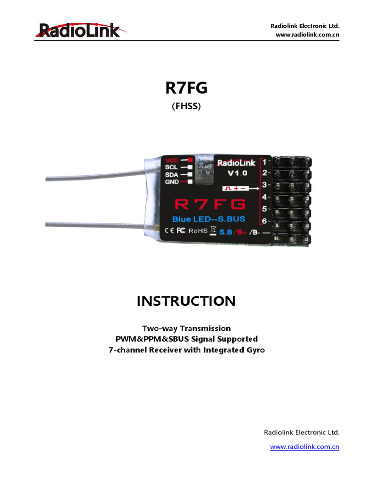 R7FG Receiver User Manual | PDF | Computers | Technology & Engineering