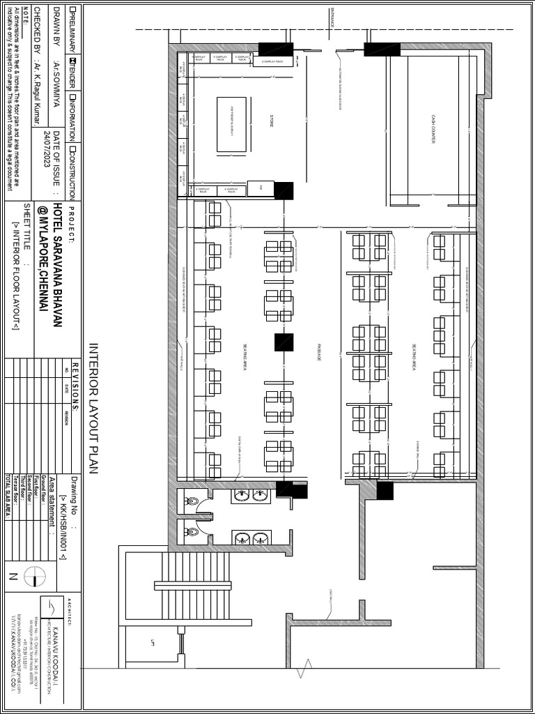 Hotel Saravana Bhavan Interior Layout | PDF | Buildings And Structures ...