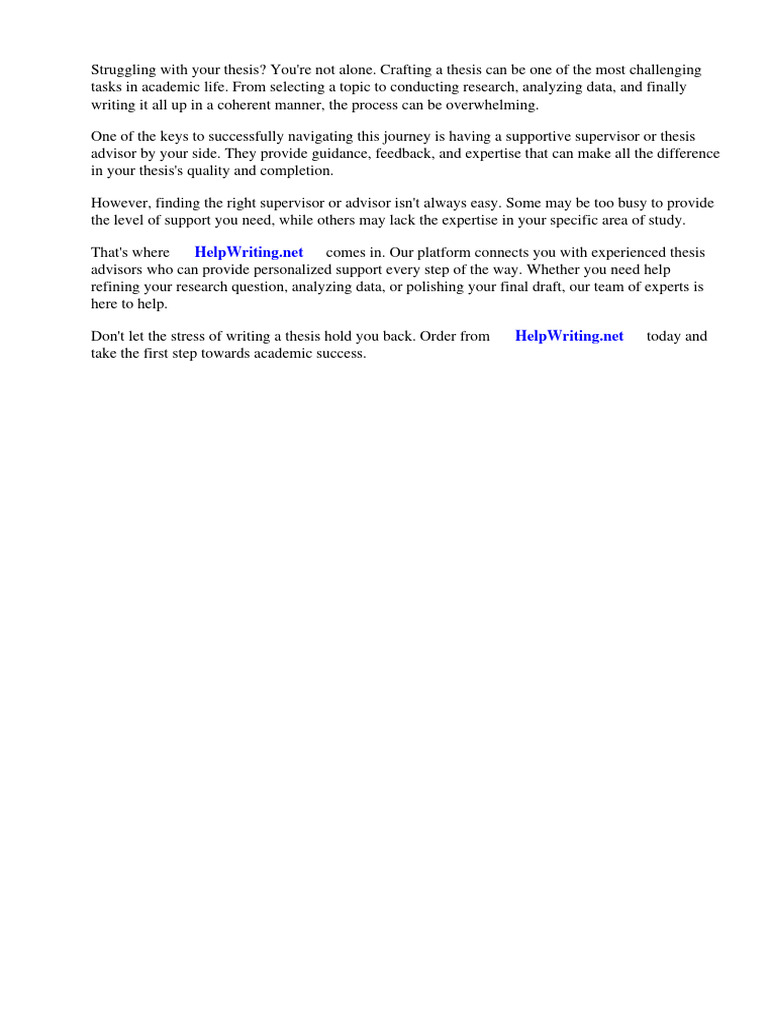 Supervisor Thesis Advisor Pdf Thesis Doctor Of Philosophy