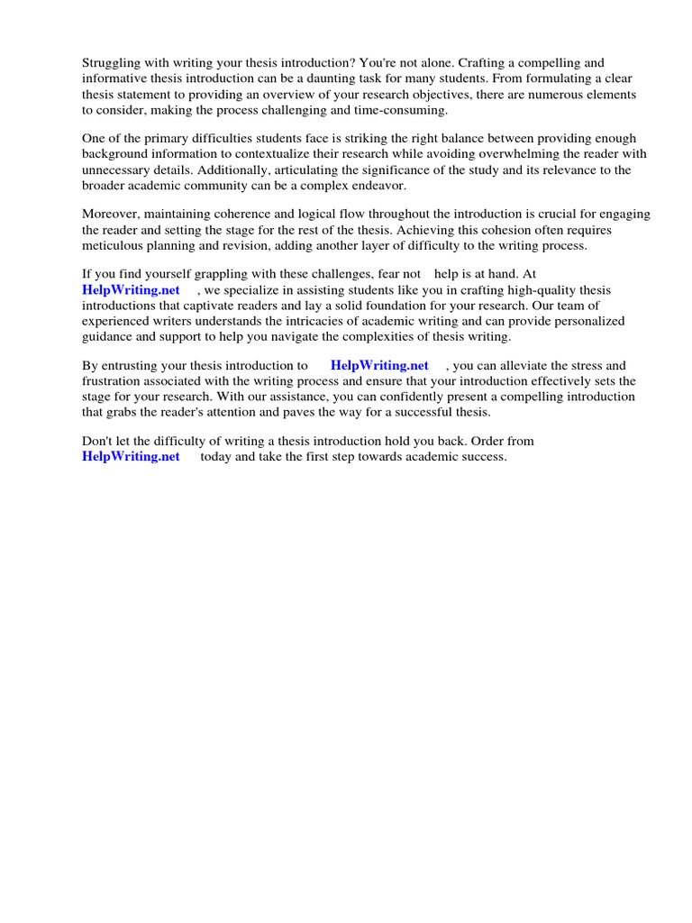 Thesis Introduction Wikihow Pdf