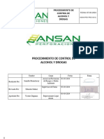 PTS Procedimiento de Control de Alcohol y Drogas ANSAN PERFORACIONES SPA