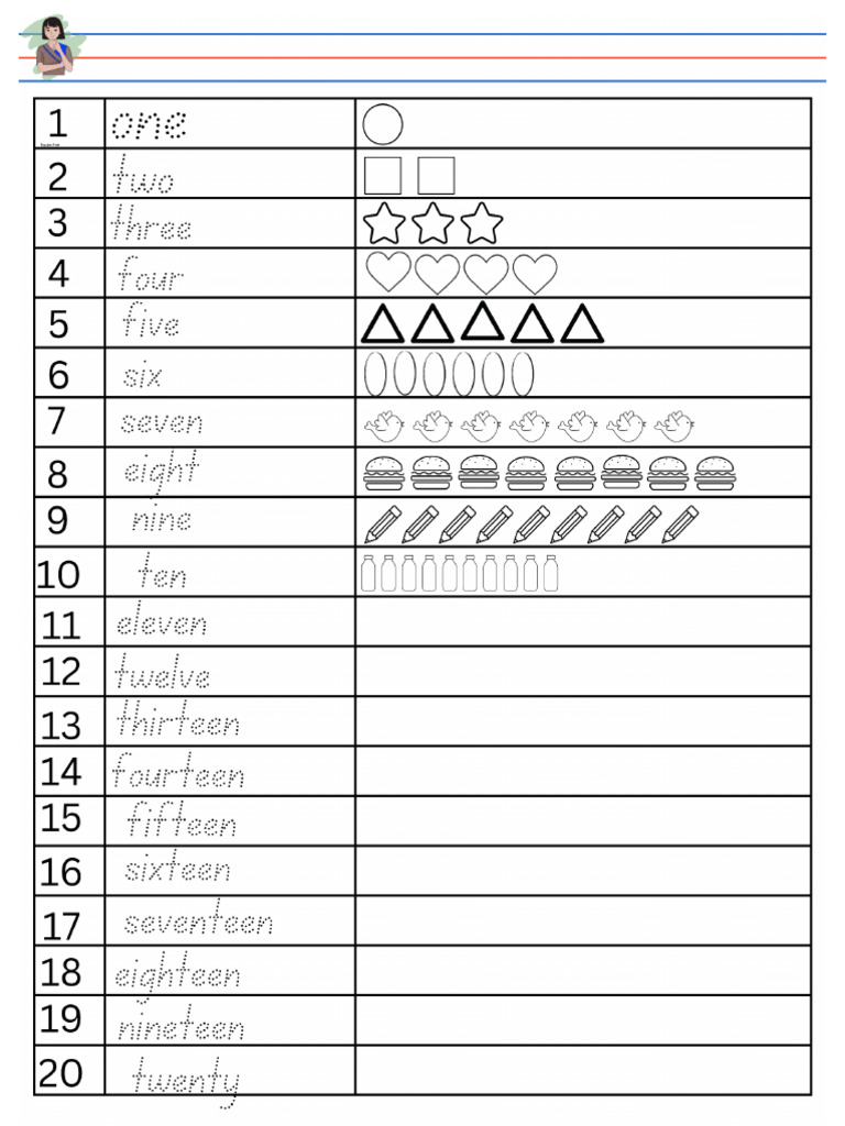 Number Tracing 1 To 20 | PDF