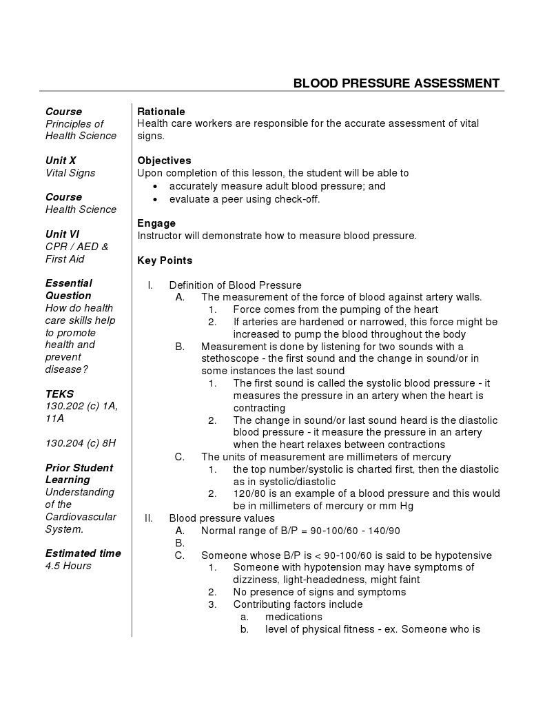 Reading An Aneroid Sphygmomanometer Worksheet Answers - Nidecmege