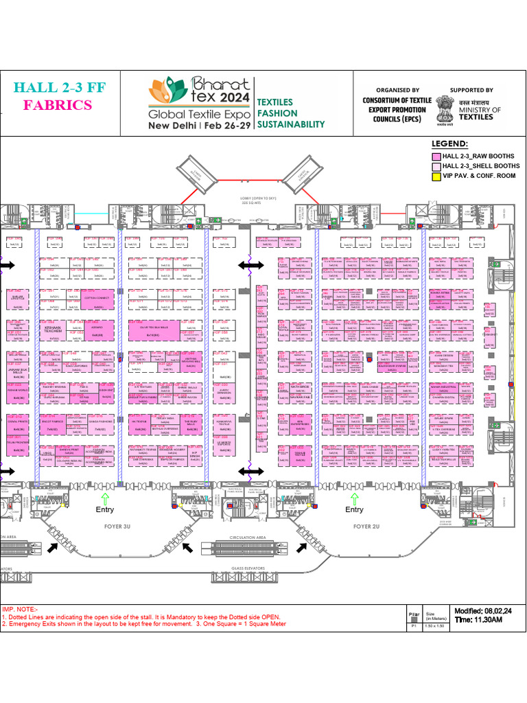 BharatTex24 Hall 2-3 FF | PDF | Textiles | Weaving