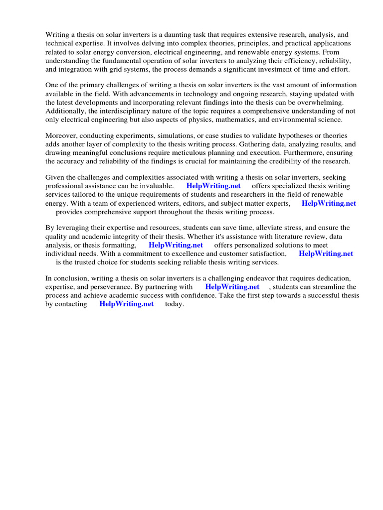 Solar Inverter Thesis Pdf