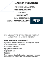 (Maintenance Engineering) - Abhisek Chakrabortty. Abhisek Chakraborty, Roll PDF