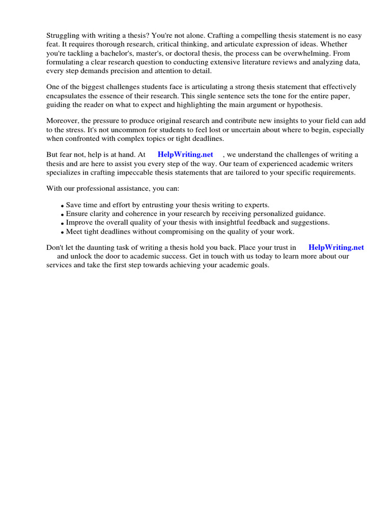 A Thesis Statement Examples | PDF | Essays | Thesis