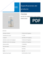 Especificaciones Del Producto: Filtro de Lubricante, Flujo Pleno Enroscable