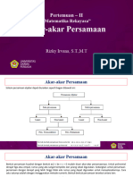 Pertemuan 2 - Akar-Akar Persamaan