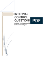 Internal Control Questionnaire - Audit of Purchases and Cash Disbursement Cycle