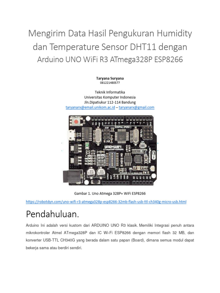 Mengirim Data Hasil Pengukuran Humidity Dan Temperature Sensor DHT11 ...