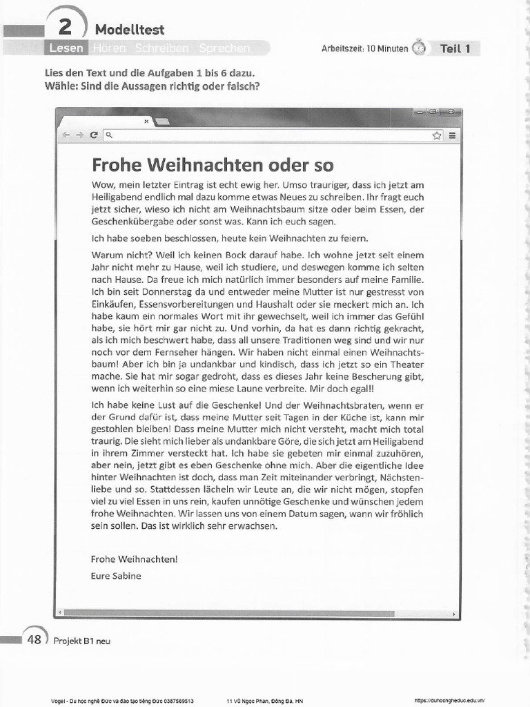 Modelltest 2 Lesen Und Hören | PDF