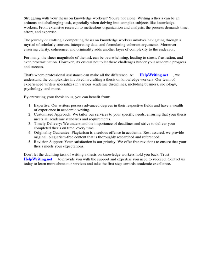 Thesis on knowledge workers pdf learning expert