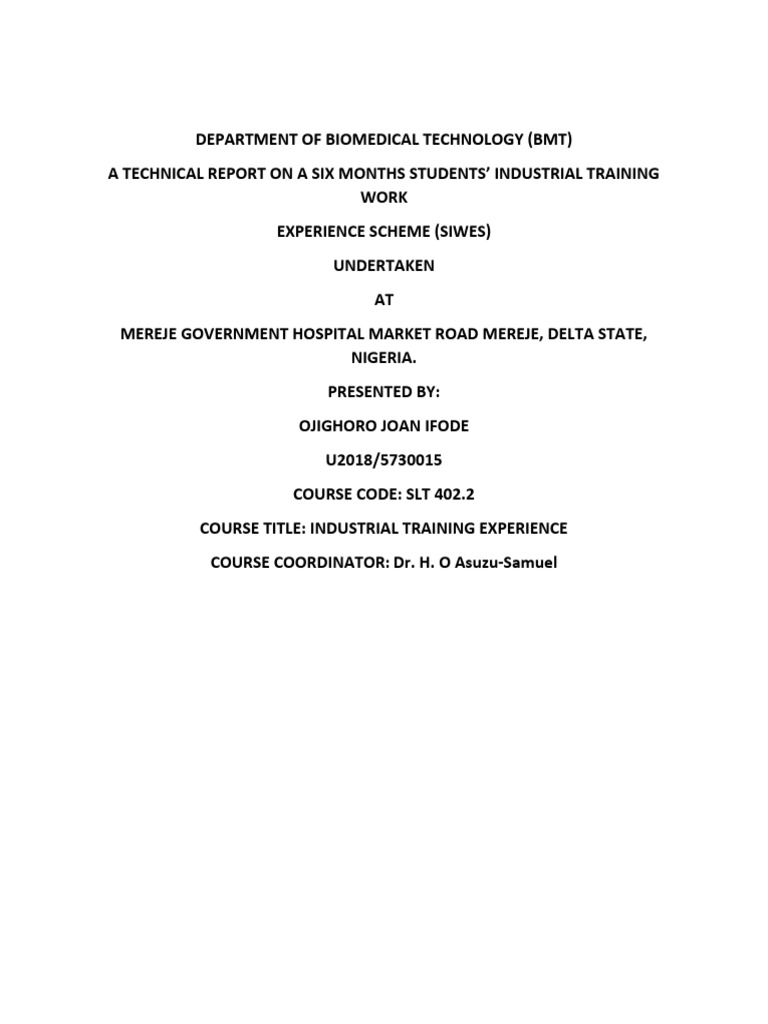 DEPARTMENT OF BIOMEDICAL TECHNOLOGY Joan | PDF | Blood Plasma ...