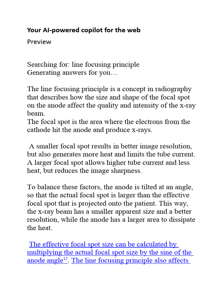 Line Focusing Principle | PDF