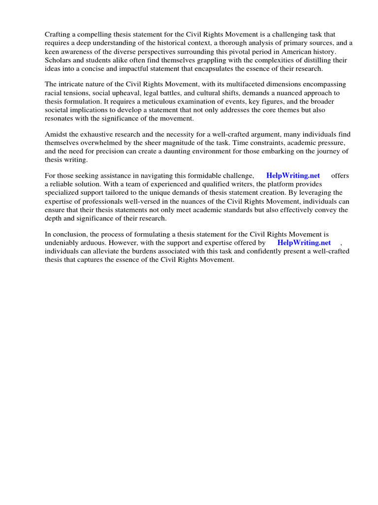 Thesis statement for civil rights movement pdf martin luther king