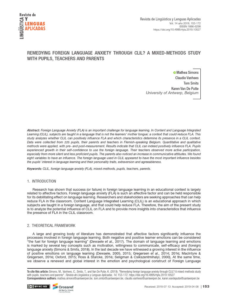 CLIL's Impact on Foreign Language Anxiety | PDF | Motivation | Motivational