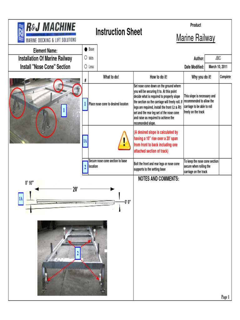 Marine Railway Installation Guide | PDF | Belt (Mechanical) | Screw