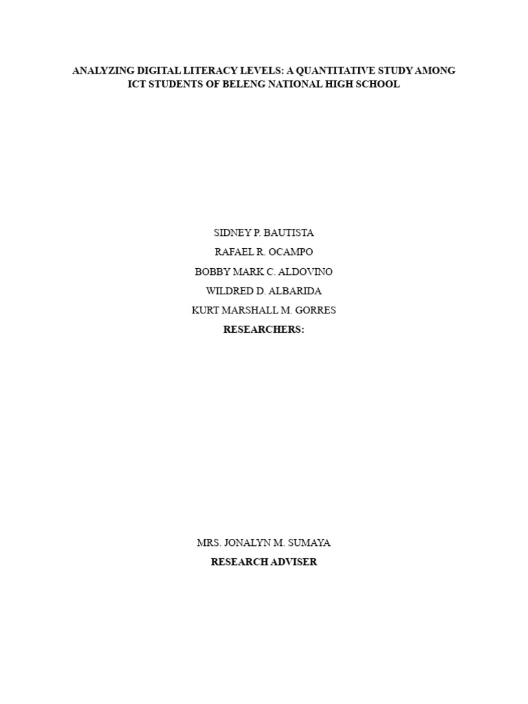 Digital Literacy Levels in ICT Students | PDF