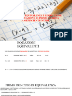 Principi Di Equivalenza e Risoluzione Di Un'Equazione Di Primo Grado A Coefficienti Interi