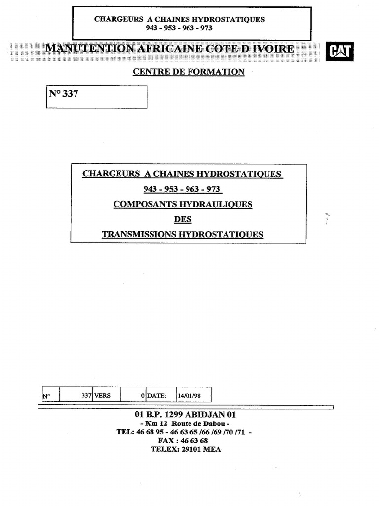 Transmission Hydrostatique Pdf Schéma Hydraulique Transmission — free download