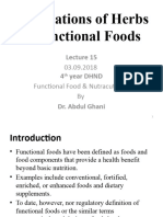 Applications of Herbs To Functional Foods