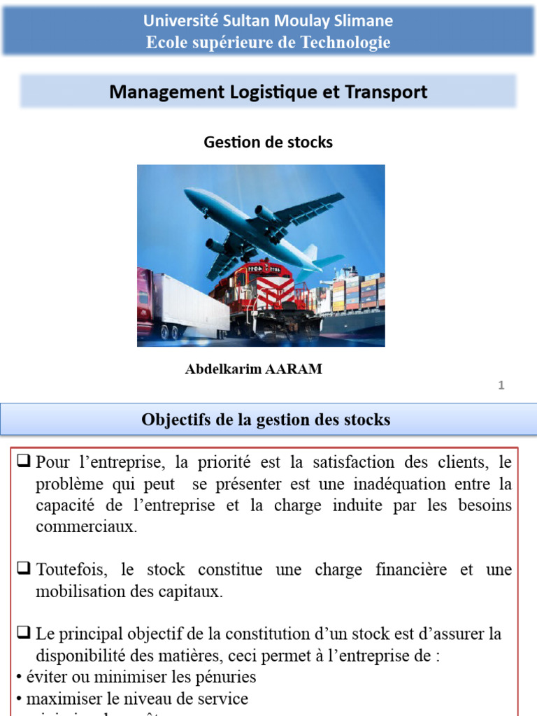 Objectifs de la gestion des stocks | PDF | Inventaire | Économie