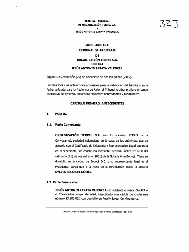 Laudo arbitral 3138 terpel vs jesus antonio zapata 26 11 15 ocr pdf